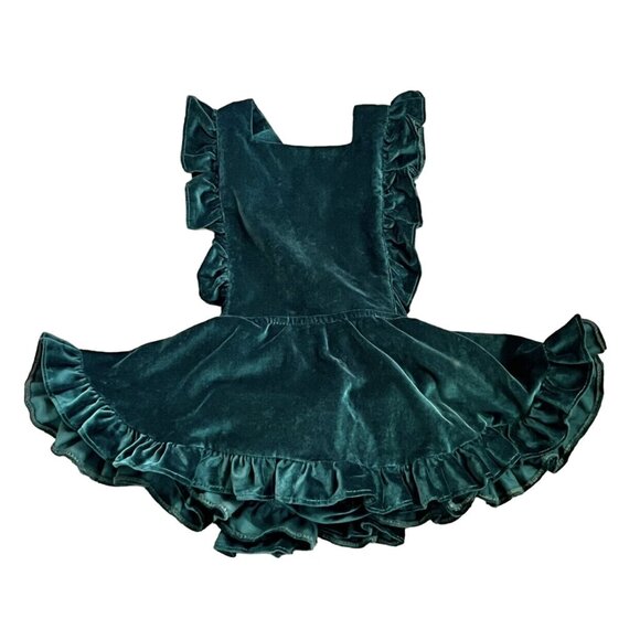 Numi Other - Numi Emerald Green Velvet Pinafore 3T